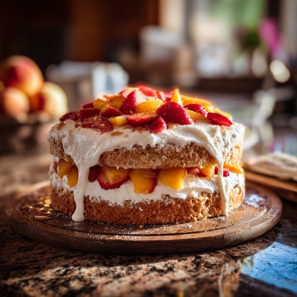 Ginger Peach Strawberry Shortcake