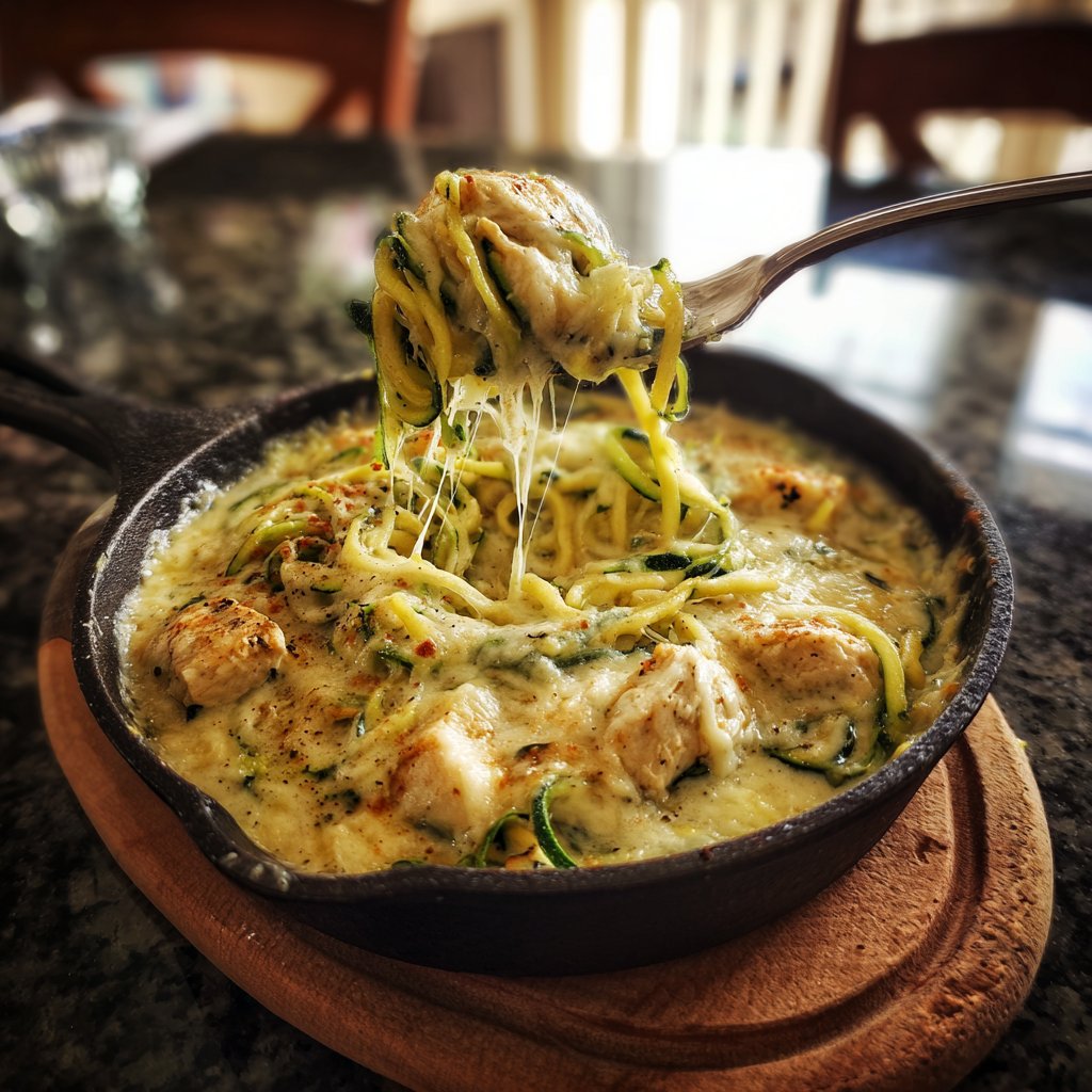 Baked Chicken Alfredo Zoodles
