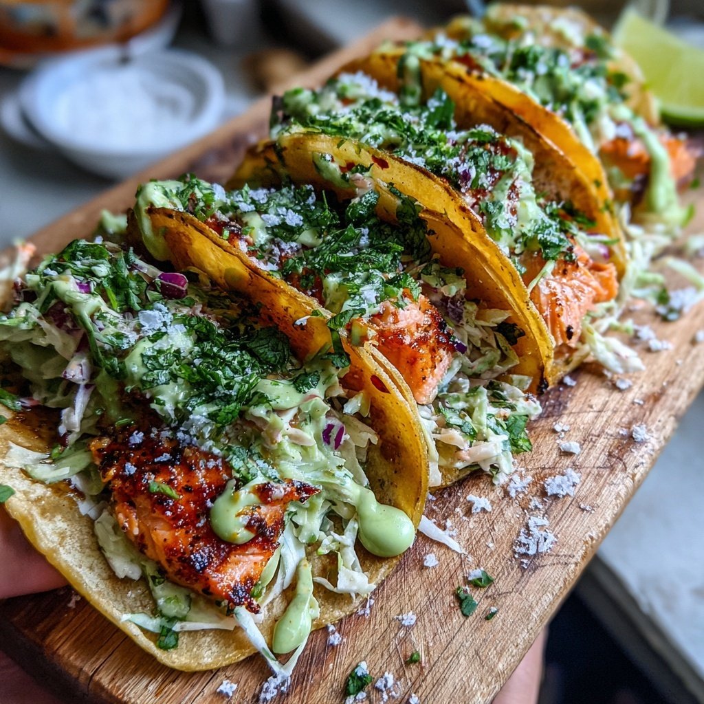 Chili Lime Salmon Tacos