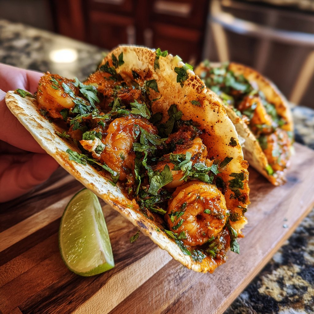 Spicy Shrimp Tacos with Pasta
